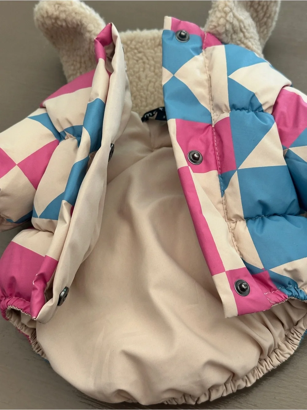 maxbone x Anthropologie Holiday 2024 Geometric Dog Puffer Jacket Coat Small S⁠